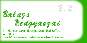 balazs medgyaszai business card